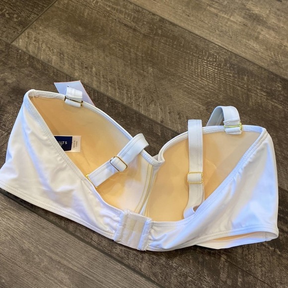 NWT SWIMSUITS FOR ALL White Convertible Bikini Top Size 14 - Picture 3 of 8
